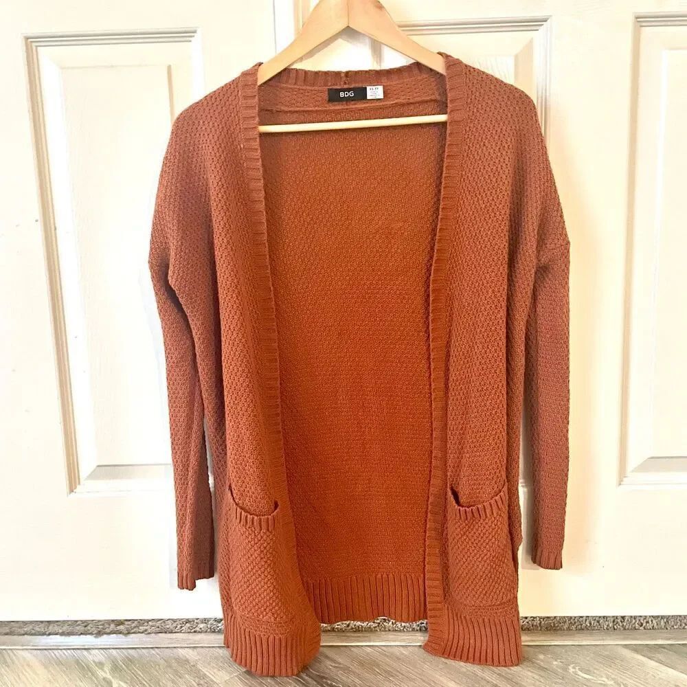 BDG burnt orange cardigan sweater
